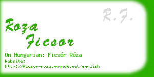 roza ficsor business card